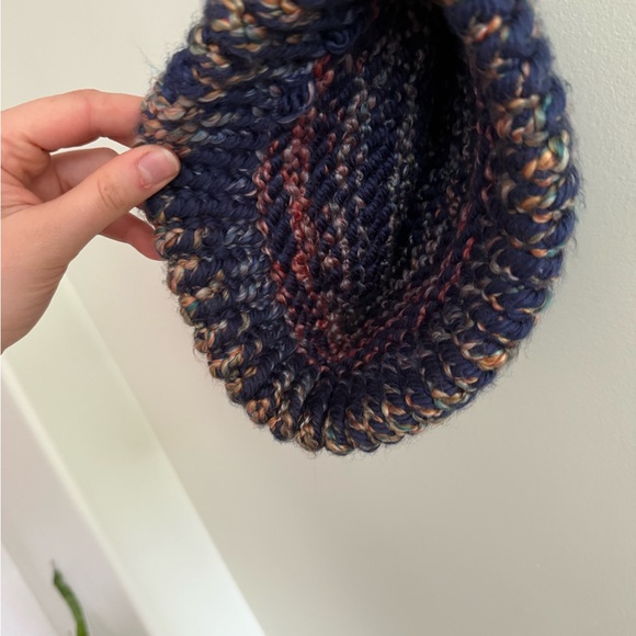 Hand-Knit Multicolor Beanie Hat - Women's Winter Knit Hat - Picture 3 of 3